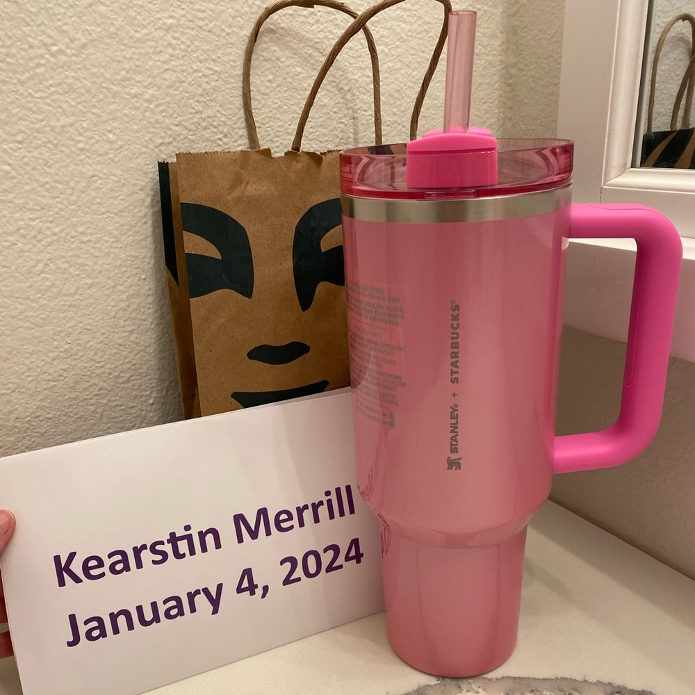 NWT Stanley + Starbucks Target exclusive Winter Pink Shimmery 40 oz Tumbler